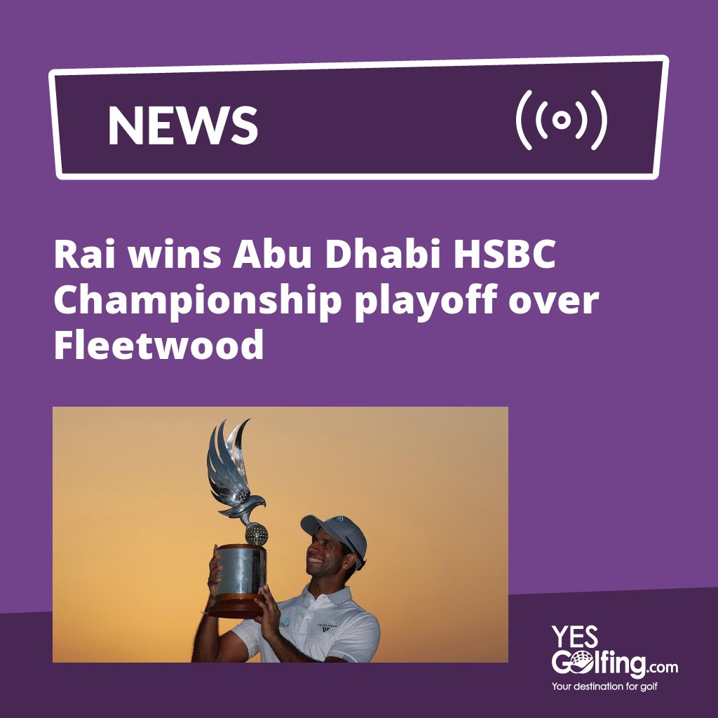🏆 Congratulations to Aaron Rai on winning the Abu Dhabi HSBC Championship, defeating Tommy Fleetwood in a playoff at Yas Links! 🇦🇪

👉 Read more > bit.ly/43QQbv0

#YesGolfing #ADGolfChamps #RolexSeries