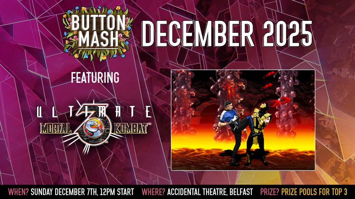 Our December 7th offline's throwback bracket later on in the day will be in Ultimate Mortal Kombat 3!

If an older MK game is something you'd be interested in playing, be sure to sign up ahead of time her: start.gg/tournament/but… #UMK3