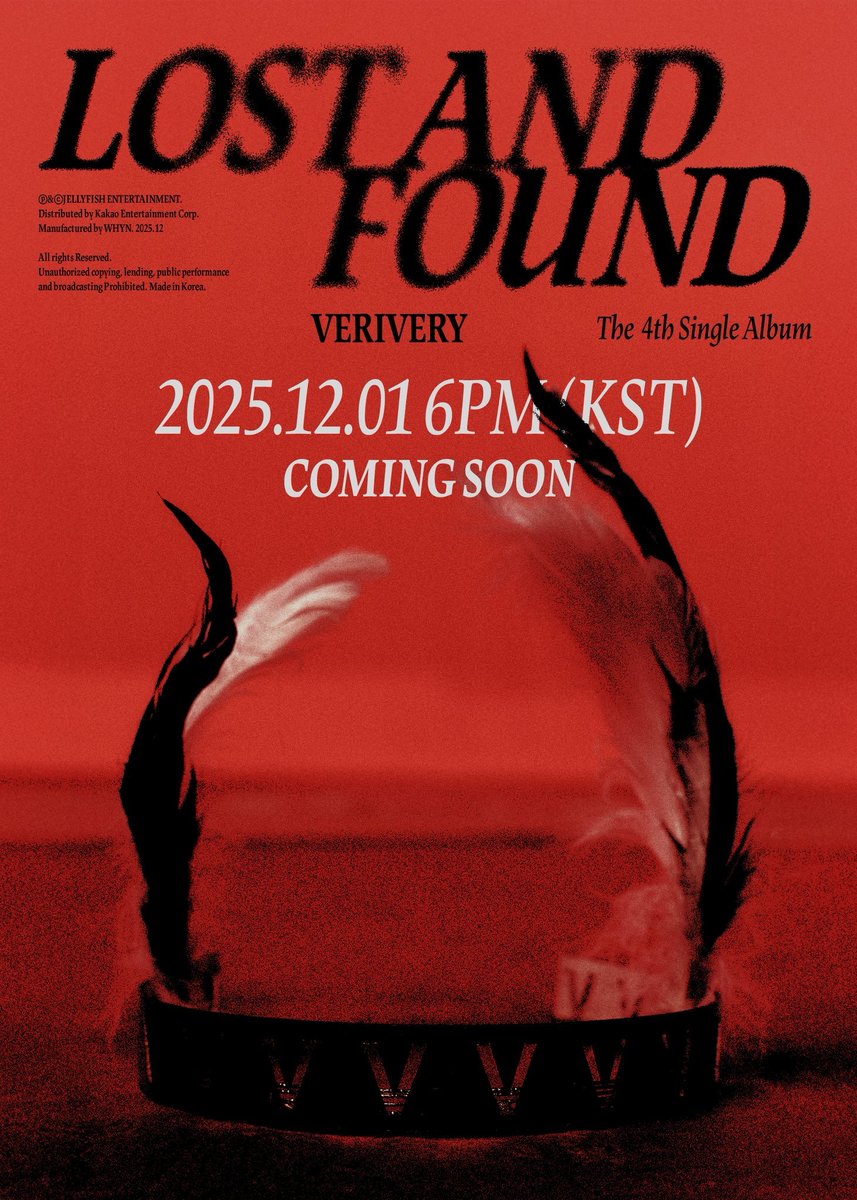 kchartsmaster's tweet image. VERIVERY announces comeback with the 4th mini album 'Lost and Found.' Out December 1st.