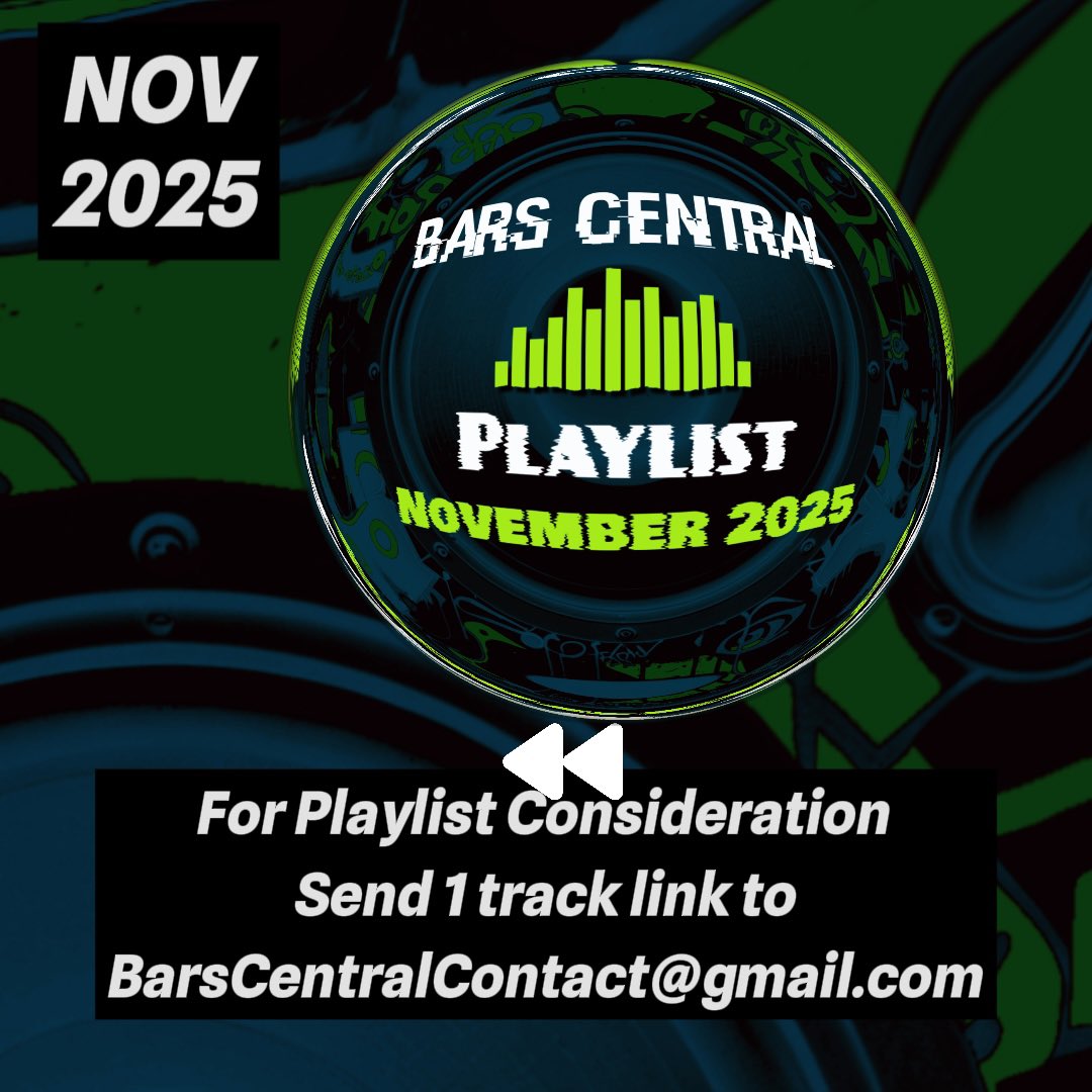 The November Playlist is dropping soon!

Hit the email if you want a chance on the playlist

BarsCentralContact@Gmail.Com