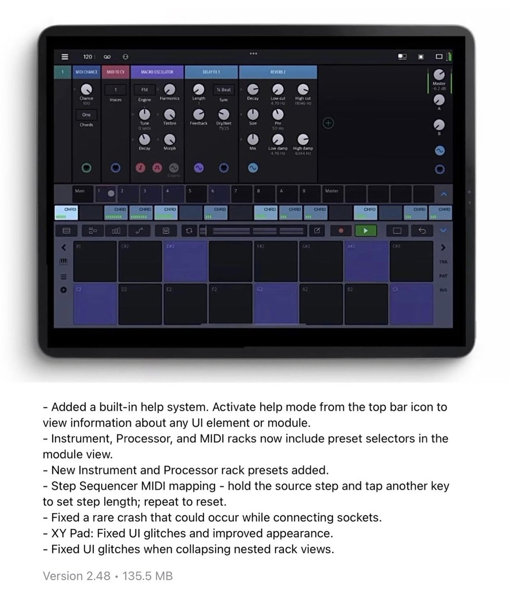 🚨Plugin Update🚨 <a href="/beepstreet/">BeepStreet</a> has updated ‘Drambo’ to v2.48!! Update adds NEW Instrument and Processor rack presets, Added a built-in help system and MORE!! Update yours now in the App Store!!

apps.apple.com/us/app/drambo/…