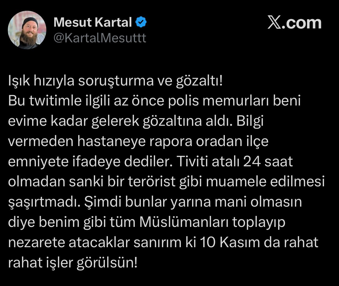 🔴 Mustafa Kemal için okutulacak mevlide karşı çıkan vatandaş gözaltına alındı.

Kocaeli’nin Gebze ilçesinde, Mustafa Kemal için mevlid okunacak olan Arapçeşme Camii’ne gidip tepkisini dile getireceğini ifade eden vatandaş, 24 saat geçmeden evinden gözaltına alındı.