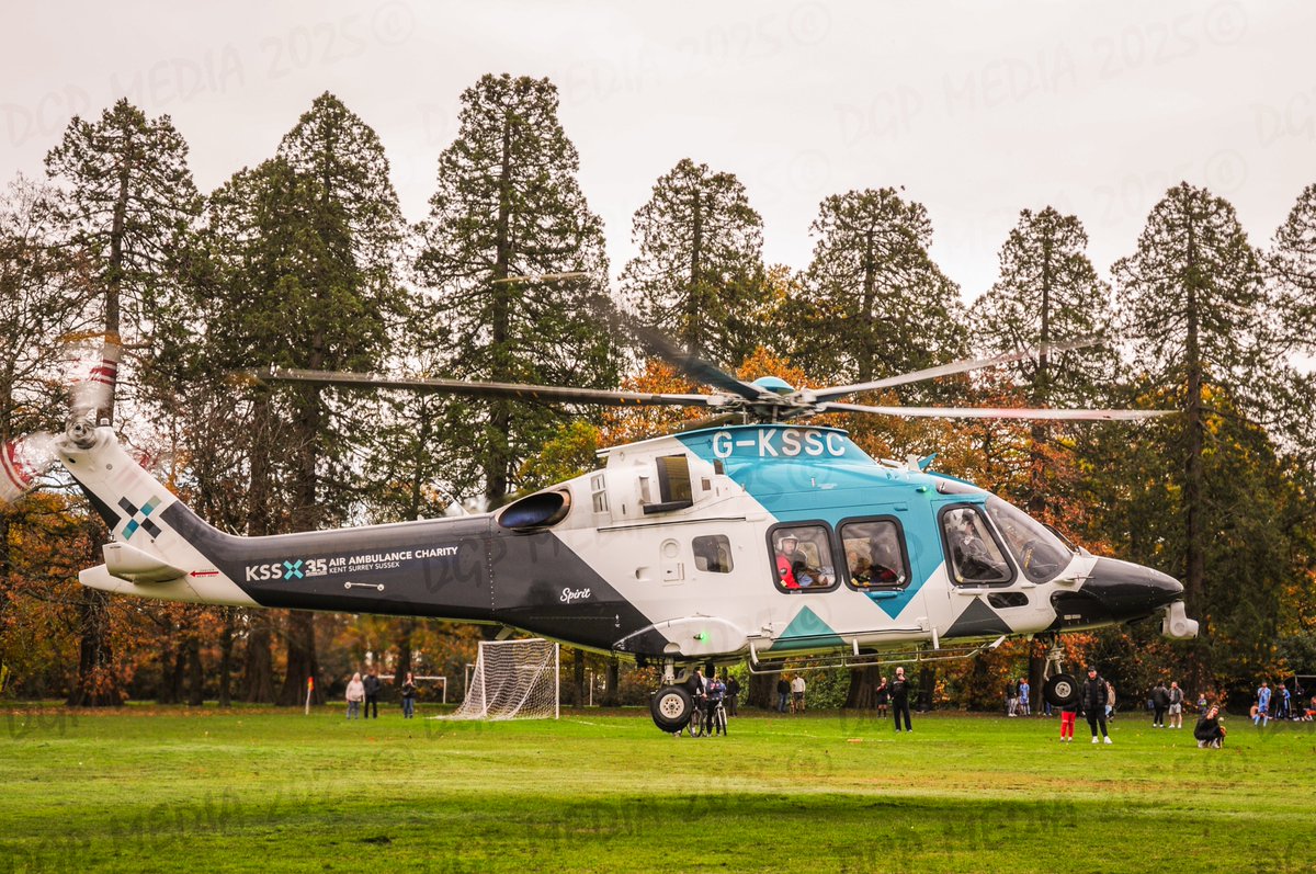 Landed at #Heatherside Recreation Ground in #Camberley following a car vs motorcycle #accident on The Maultway.
#airambulancekss