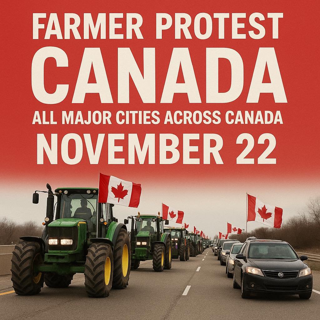 MaggiFlett's tweet photo. Shared by Stand United Canada to Farmers Protest Canada (FB):
"Let’s do this Canada! 🇨🇦
Enough is enough! We are all witnessing how the liberal government has failed us over and over again for the last decade, and now it’s time we show them that we have had ENOUGH.
So we are going to act like the bold England and Dutch warriors and we are going to hit the highways on November 22nd with slow rolls across the country in protest against the CFIA and the LIBERAL government.
Please share and let’s make this BIG!"
https://t.co/kvn4FS9WCO
#FarmersProtest