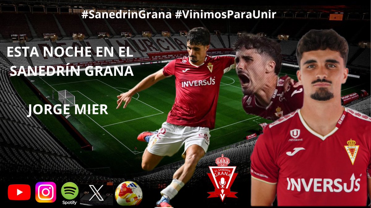 Quien la sigue la consigue 😏😏

Esta noche a las 22:30h en el Sanedrín Grana, directo con @mierjorgee 

Uno de los futbolistas más destacados de este comienzo de temporada. 

¡Os esperamos a tod@s!

x.com/sanedringrana/…