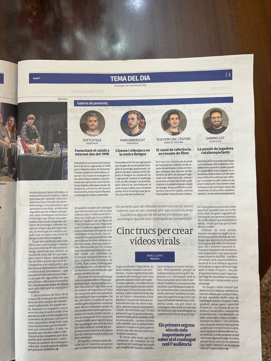 annaaroundd's tweet photo. Avui sortim al @diariRegio7 sent, el CreaFest de @creadorstv, tema del dia! https://t.co/7rMCooxl6N