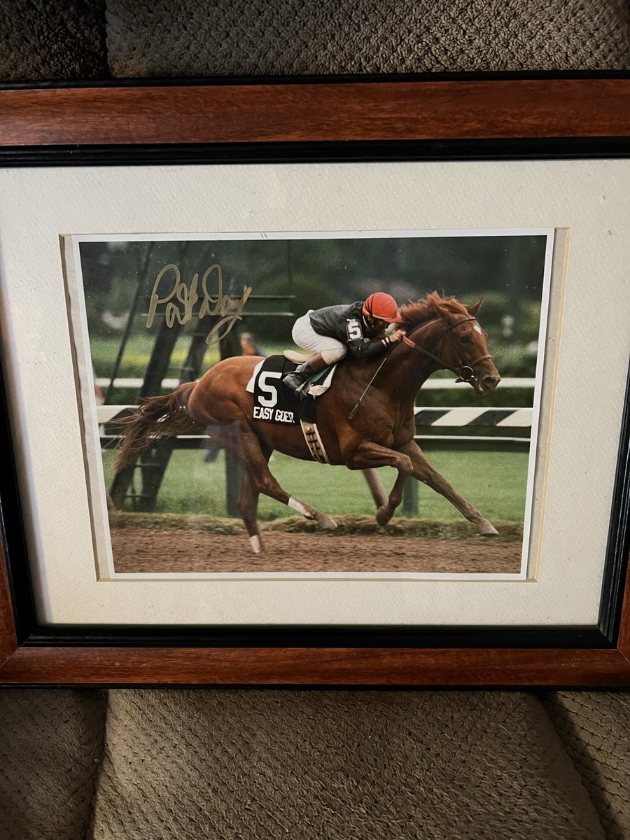allieluvsracing's tweet image. Got these treasures for my sister at a thrift store. Easy Goer signed by Pat Day. Curlin signed by Robby Albarado. We do not know the grey Breeders Cup horse. Help please. @curtiskalleward @ToddTVG @JoeTalamo @CBredar @FanDuelTVMike @FanDuelTVSimon @Hinesite