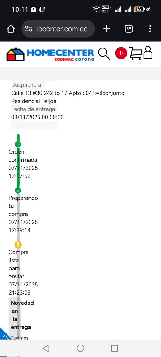 AndyFiolhll's tweet photo. @Homecenter_co Realicé un pedido con entrega súper rápida, pagada adicionalmente, que debía llegar ayer. Estuve esperando todo el día con el maestro que contraté para el armado. Nunca lleg��. Perdí mi tiempo, el maestro igual y tuve que pagarle igual. ¿Quién responde por esto? https://t.co/bnwDnEL97p