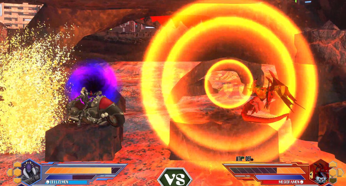 DRA_Remake's tweet image. Impmon is a squishy ranger character, throwing walls of ice or blasts of flame safely from afar. He evolves into Beelzemon, who blitzes with fast acting claw and gun attacks. His down special he mounts his bike Behemoth for the cost of meter.

#projectdigimon #impmon #Beelzemon