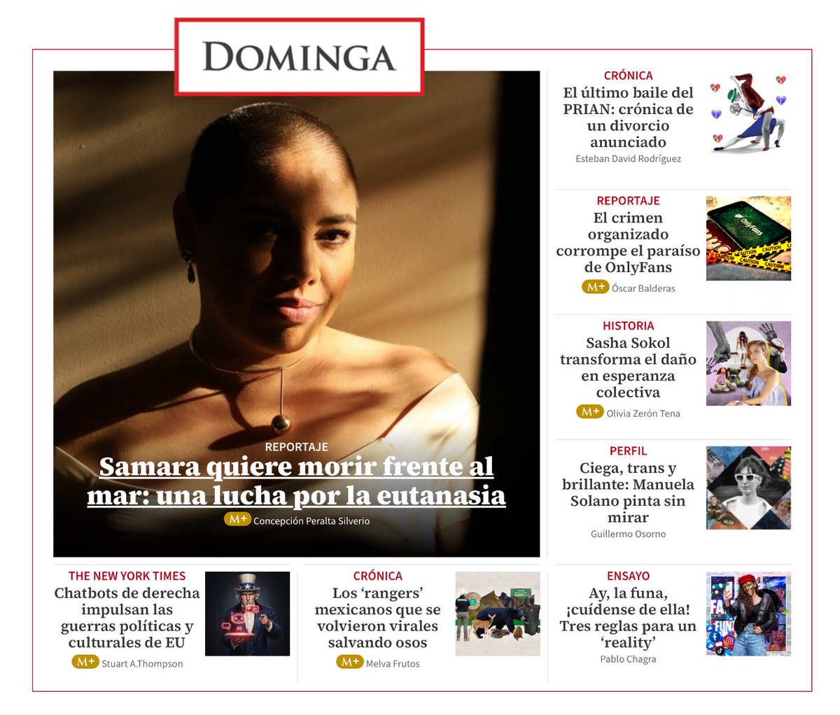 🌟 Habemus DOMINGA y las historias de hoy están de IMPACTO

Desde la lucha de <a href="/samaraamm/">Samara Martínez</a> por una #muertedigna a través de #LaLeyTrasciende hasta la crónica de un divorcio anunciado en el #PRIAN

Un ensayo sobre cómo los realities se han vuelto la rueda de la fortuna del éxito o