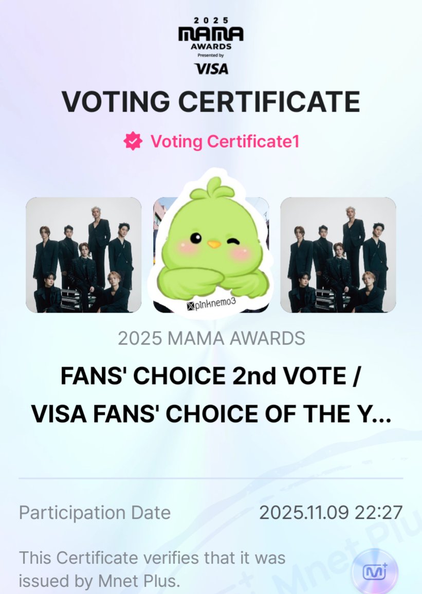 #2025MAMAVOTE #GOT7
โพสใหม่เวลาเกาหลีจ้า เข้า10ทีถือว่าช่วยๆกัน💚🙏🐥
