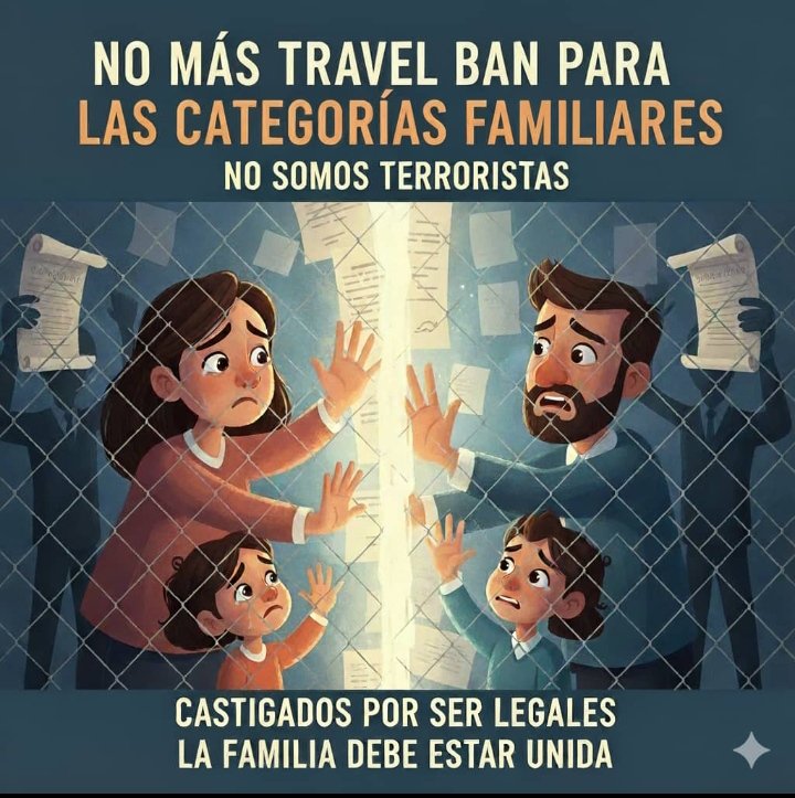 marlenezoila1's tweet photo. @LiuGF82307 @DavidOvalle305 @eltoquecom @UniNoticias @CiberCuba @danielbnews @MarioJPenton @SecRubio #Castigadosporserlegales 
#NoMoreTravelBanforFamilyReunification
#FamilyIsSacred
#PunishedForBeingLegal
#LaFamiliaEsSagrada
@StateDept 
@RepMariaSalazar 
@SecRubio @RosaMariaPaya @Secrubioprivat
@realDonaldTrump
@WhiteHouse https://t.co/ZXO2hdEtud