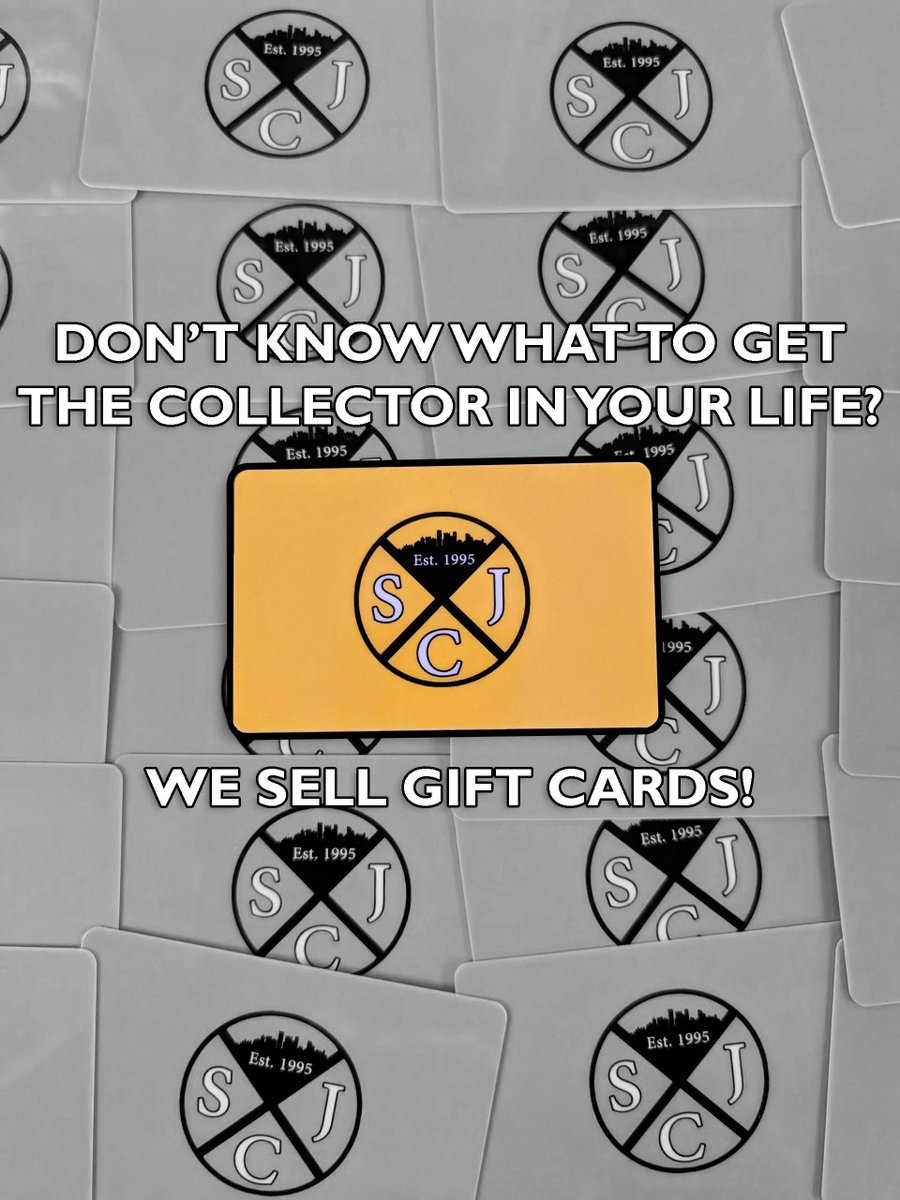 Not sure what to get the collector in your life?  Let them choose!  We sell gift cards!

#SCJ #TradingCards #WhoDoYouCollect #TheHobby #SportsCards #Collecting #HobbyShop #SUPPORTYOURLCS