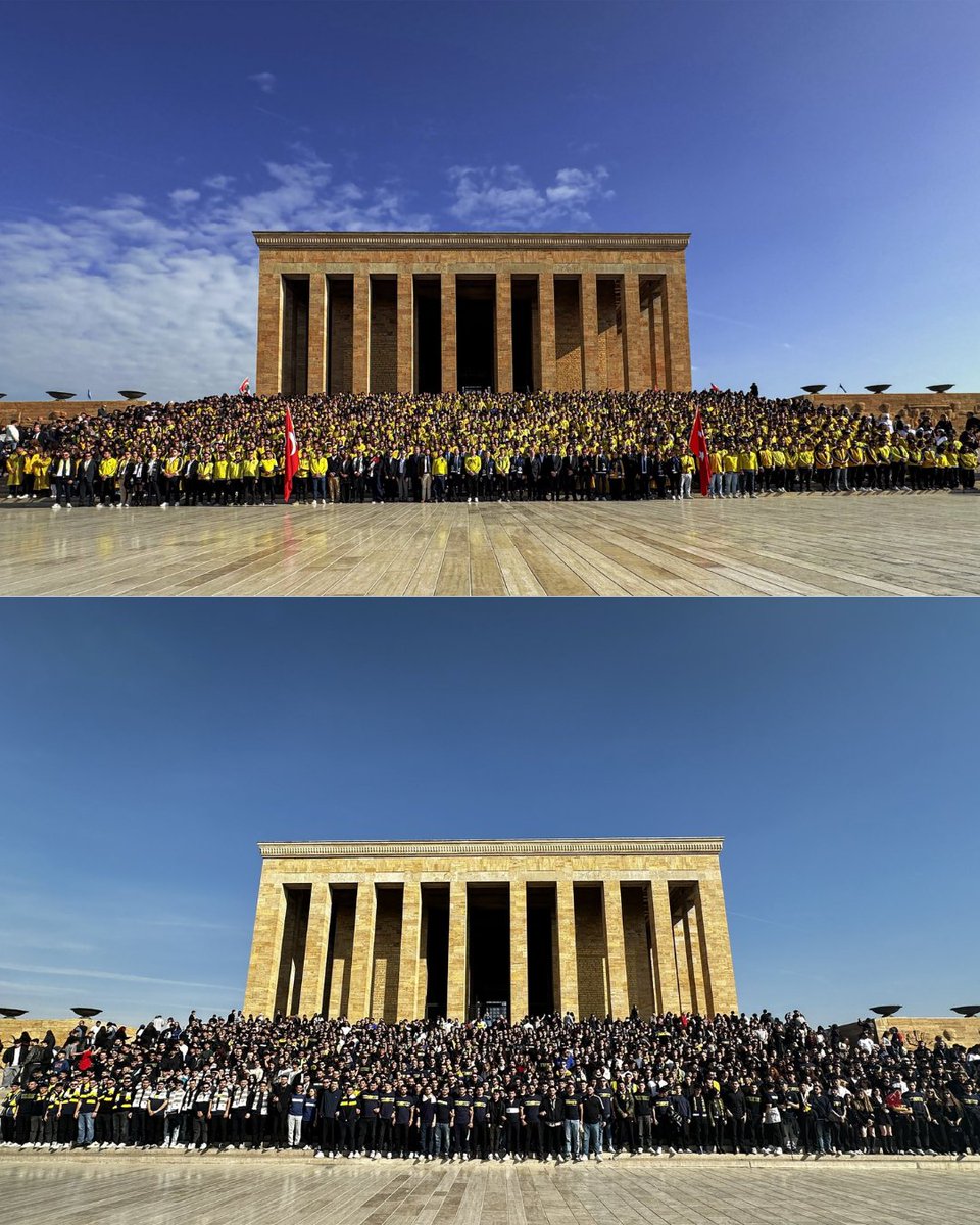 solcugazete60's tweet photo. Fenerbahçeli taraftar grupları binlerce üyesiyle Anıtkabir'i ziyaret etti. https://t.co/OZmKF4HXay