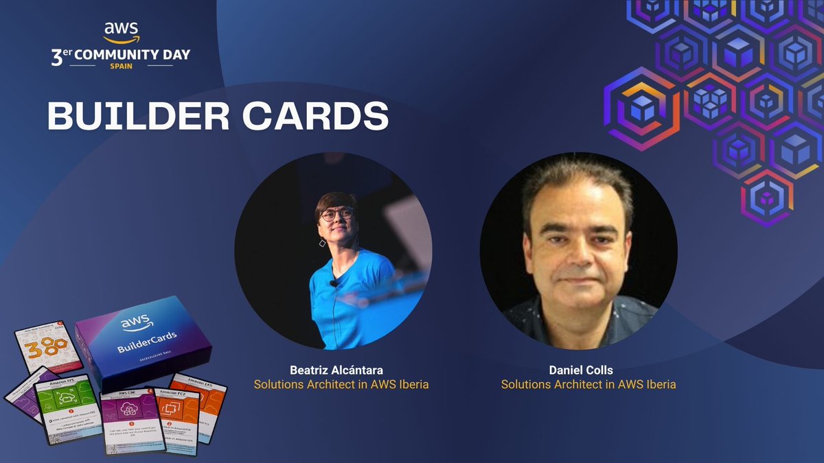 🎮 ¡Después de comer y hasta el café, el Stage 2 se transforma en la zona AWS BuilderCards! 🙌
Gestionada por el equipo de AWS, donde podréis jugar, construir y aprender con este divertido juego de cartas sobre arquitectura cloud ☁️♠️
🗓️ ¡Ven a jugar y a construir comunidad!