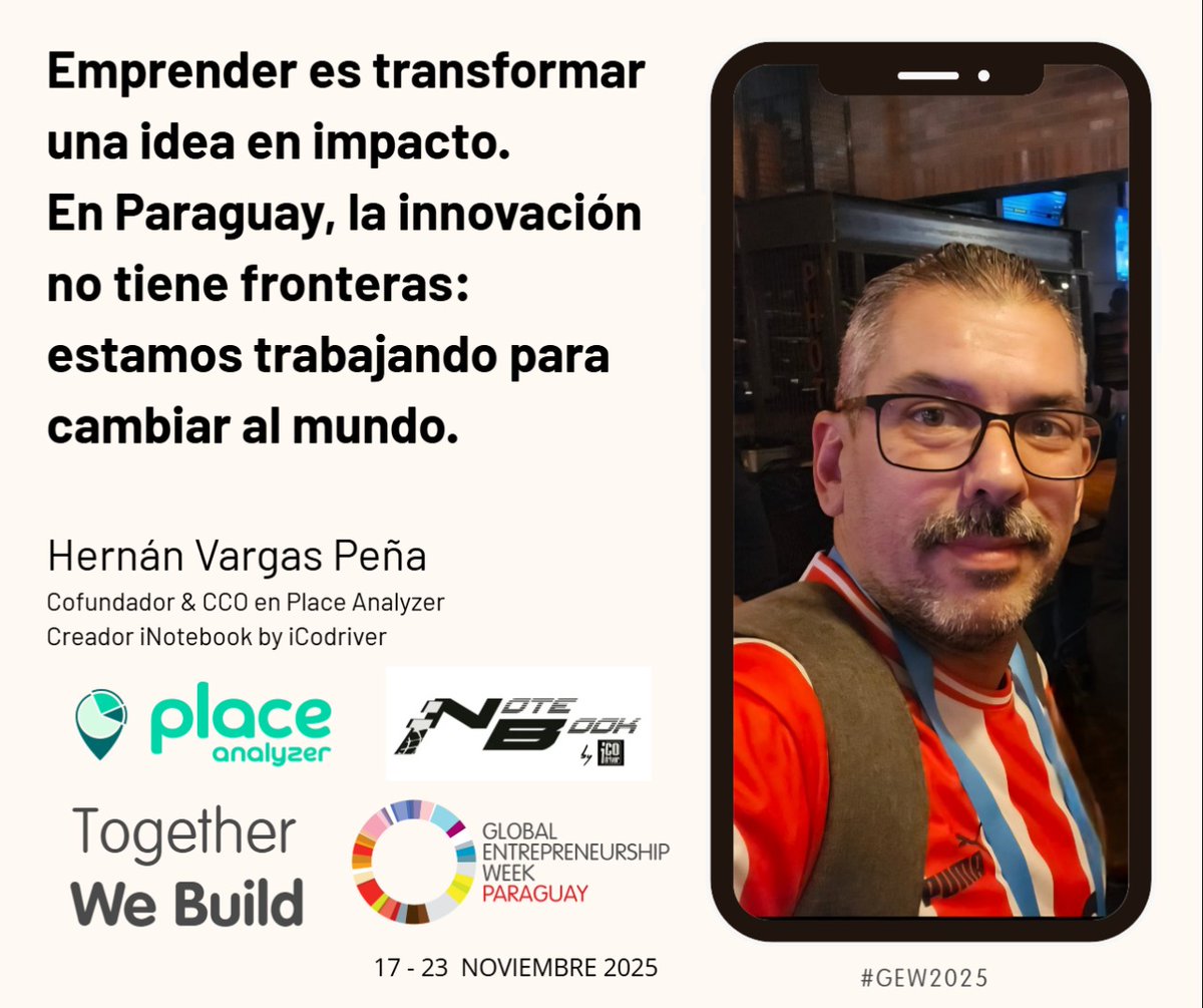 GEN Paraguay impulsa futuro con redes y conocimiento. En #GEW2025 celebramos a Hernán Vargas Peña, talento paraguayo que transforma ideas en impacto global. 
<a href="/unleashingideas/">Global Entrepreneurship Network</a> <a href="/JuanParedesPY/">JuanParedesPY</a> <a href="/humberparpa/">Humberto Paredes</a> <a href="/robertourbieta/">Roberto Urbieta</a> <a href="/ABCDigital/">ABC Digital</a> <a href="/UltimaHoracom/">Última Hora</a> <a href="/hvp78/">Hernan Vargas Peña</a> <a href="/gus_mayeregger/">Gustavo Mayeregger</a>