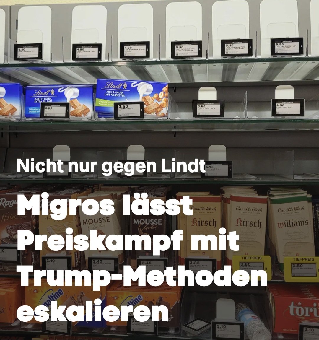 Tubelzeitung <a href="/Blickch/">Blick </a> ist nichtmal in der Lage, ein richtiges Bild zu veröffentlichen. Die <a href="/migros/">Migros</a> verkauft nämlich keine Schokolade mit Alkohol!👎