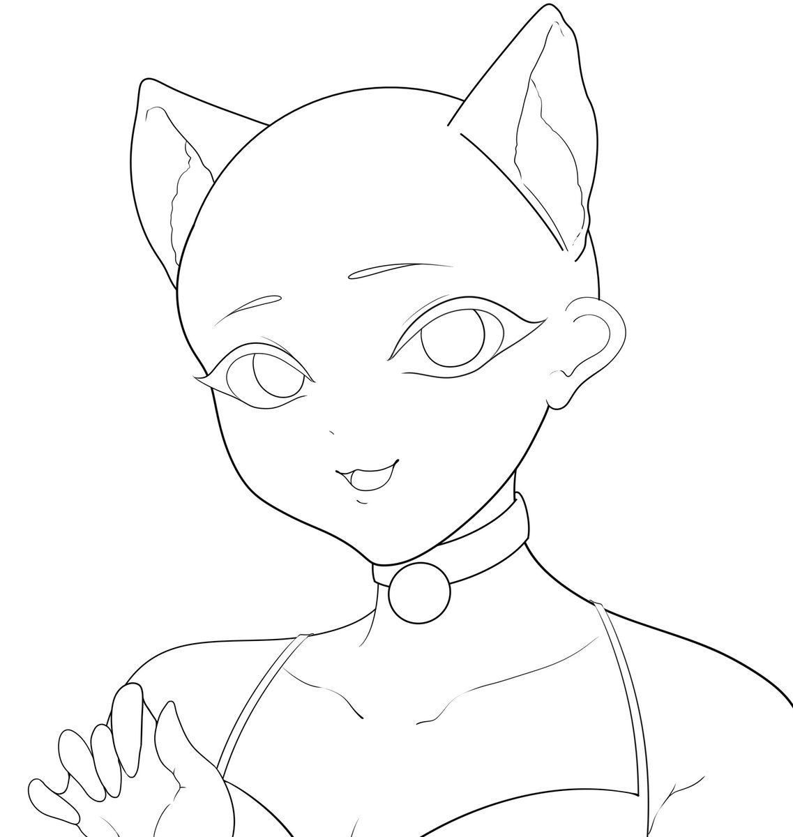 One of my upcoming YCH comms design! I need 2 examples so would any of you let me to draw ur oc in this 😞🫴 (feminine character only as of now, still learning more anatomy!)