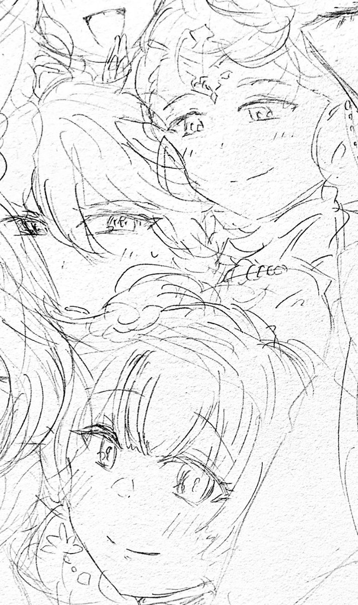 ラフはとりあえず完成〜〜〜〜〜!!✏️

こっから苦手な線画タイム……頑張る!! 