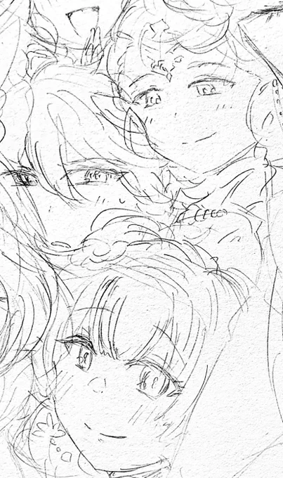 ラフはとりあえず完成〜〜〜〜〜!!✏️

こっから苦手な線画タイム……頑張る!! 