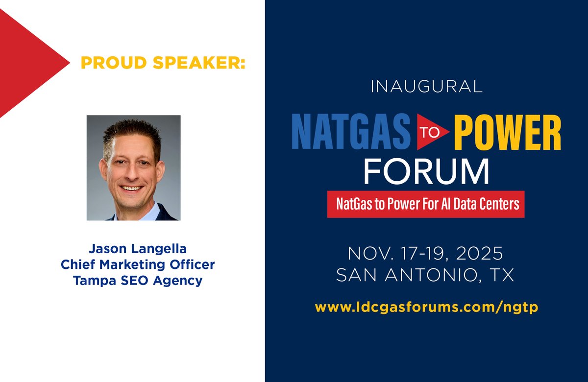 Happening today at NatGas to Power!

Don't miss our founder, <a href="/JasonLangella/">Jason Langella | B2B SEO & AI</a>, on the "Technology Panel." He's diving deep into how #AI and #SEO are transforming data discovery for #DataCenters and the energy industry.

It's a must-see session!

#Energy #technology <a href="/LDCForums/">LDC Gas Forums</a>