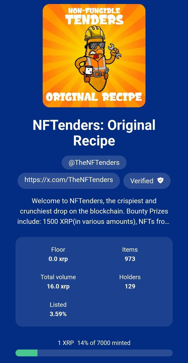 One Month Down

14% Mint Completed

Just About Half Way There To The XRP Payout Requirement

Thank You To Everyone Who Has Supported Us So Far 🙏🏽 🧡