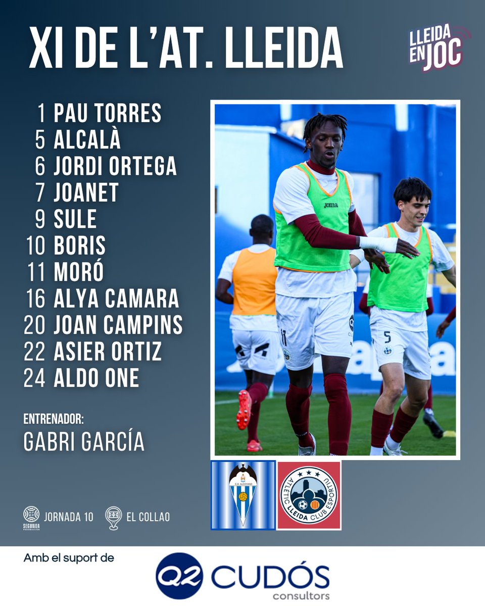 ⚪️ 📂 LA PRÈVIA #AlcoyanoAtlèticLleida

👥 ALINEACIÓ de l’<a href="/atletic_lleida/">Atlètic Lleida</a> per enfrontar-se a l’<a href="/CD_Alcoyano/">CD Alcoyano SAD</a>!

🧩 L'onze de <a href="/gabri185/">gabri18</a> per buscar la primera victòria a domicili!

📸 <a href="/Ingrids_photos/">Ingrid Segura</a>

🚨 EN DIRECTE:
💻 segre.com/ca/lleida-en-j…
📲 APP SEGRE reskyt.com/app/segre