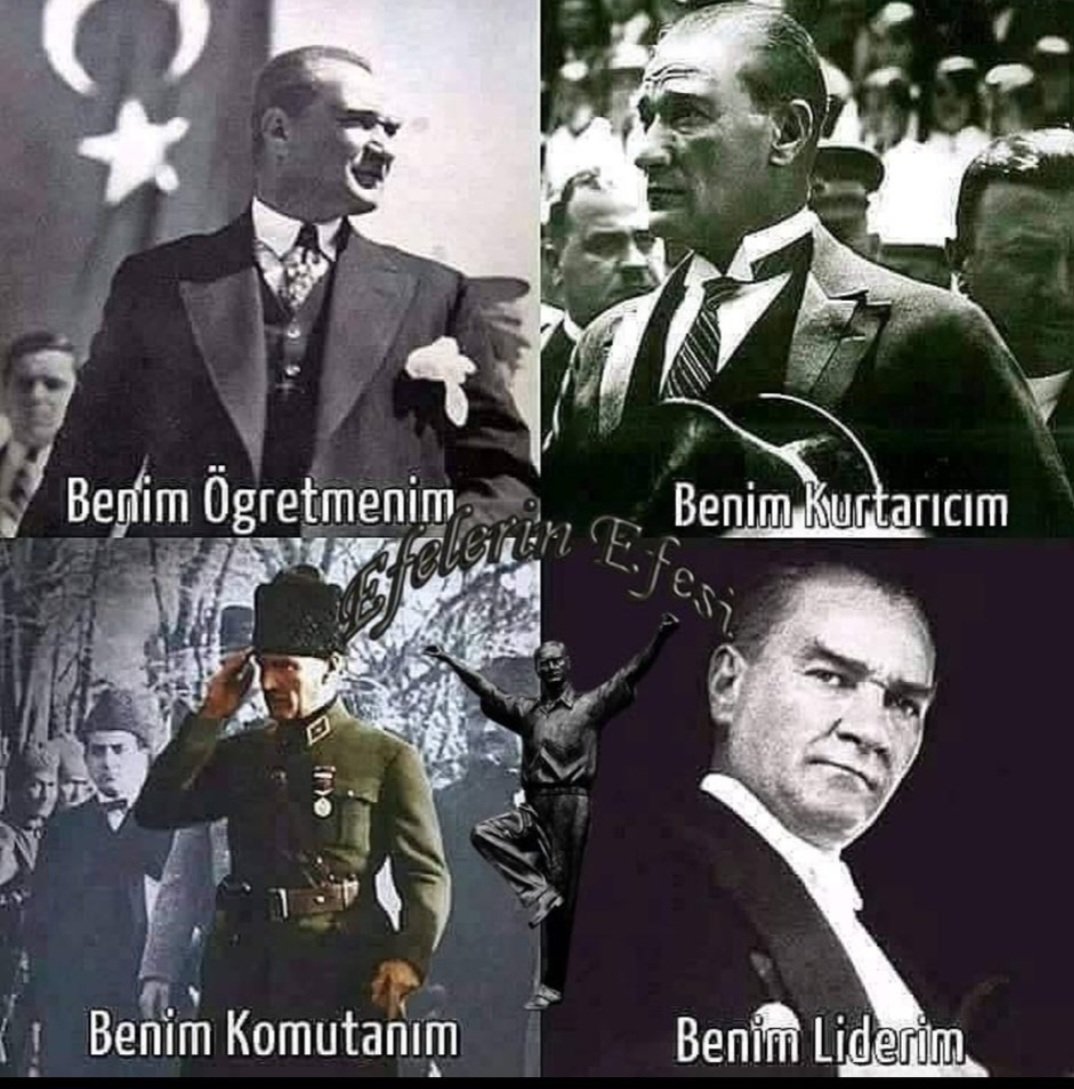 Benim Komutanım
Benim Öğretmenim
Benim Kurtarıcım
Benim Liderim
ATATÜRK Işıktır
ATATÜRK Fikirdir
ATATÜRK Barıştır
ATATÜRK Millettir..
ATATÜRK Kurucudur
ATATÜRK Önderdir
Saygı,Sevgi ❤️
Minnetle🙏

#10Kasım1938 ♾️♾️

#MustafaKemalAtatürk ❤️🇹🇷

#Daimaİzinde✌️

#Minnettarız 🙏