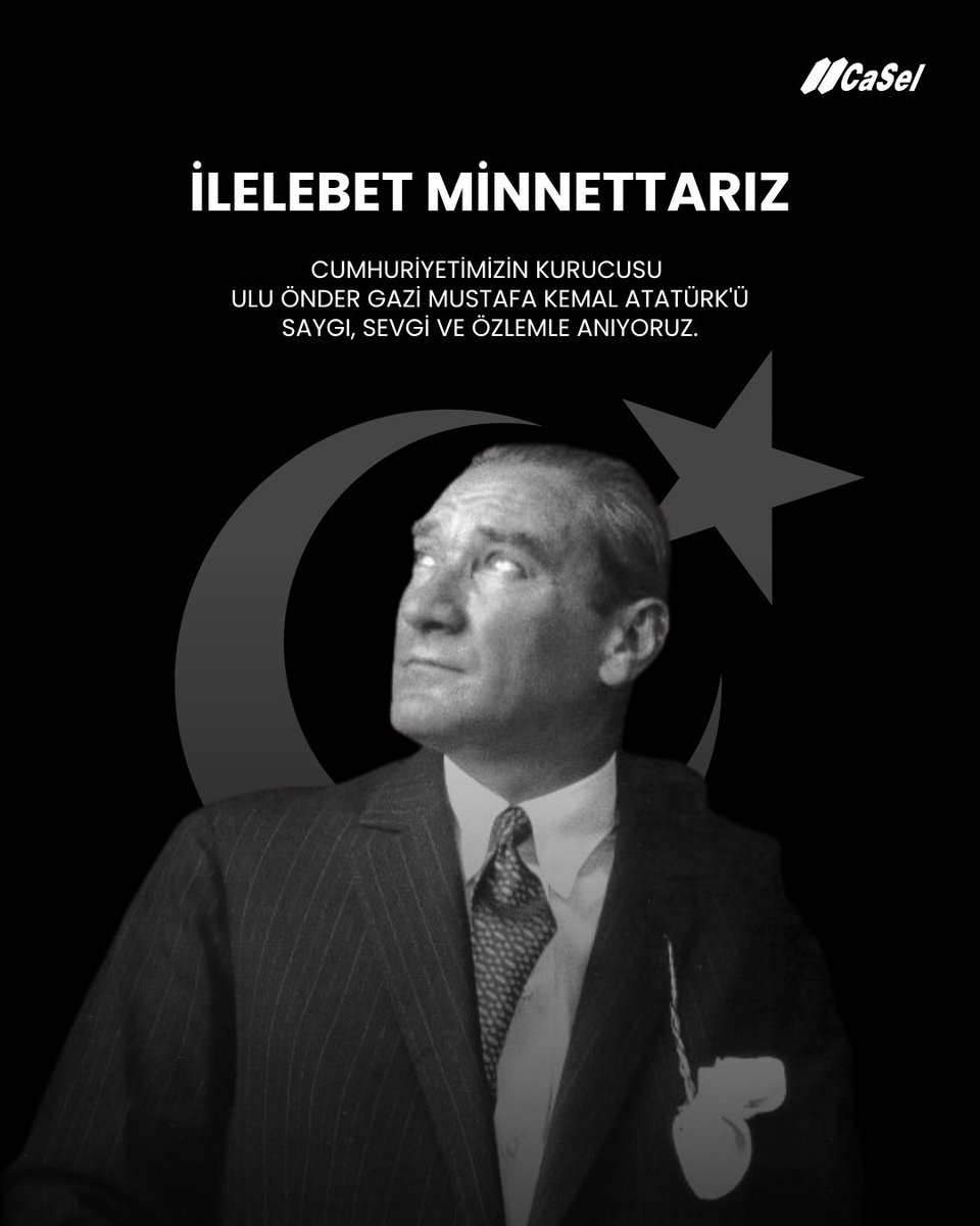 #İlelebetMinnettarız
Cumhuriyetimizin kurucusu Ulu Önder Gazi Mustafa Kemal Atatürk’ü, saygı, sevgi ve özlemle anıyoruz.
Fikirleriyle, ilkeleriyle ve bıraktığı değerlerle daima bizimle.

#10Kasım #Atatürk