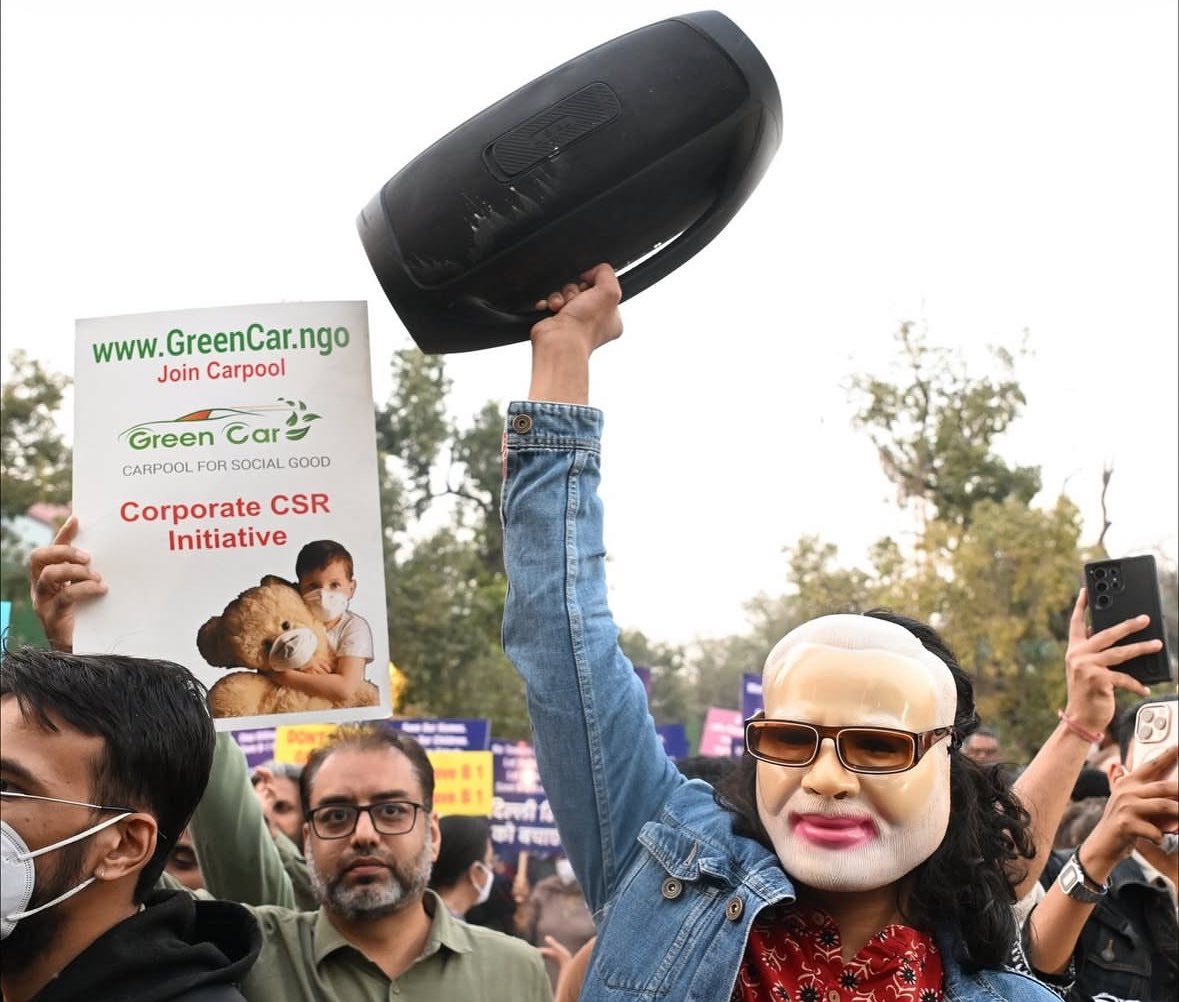 _protagonist1's tweet image. 🚨 OMG MODI G protested against Delhi’s poisonous air today!!!!