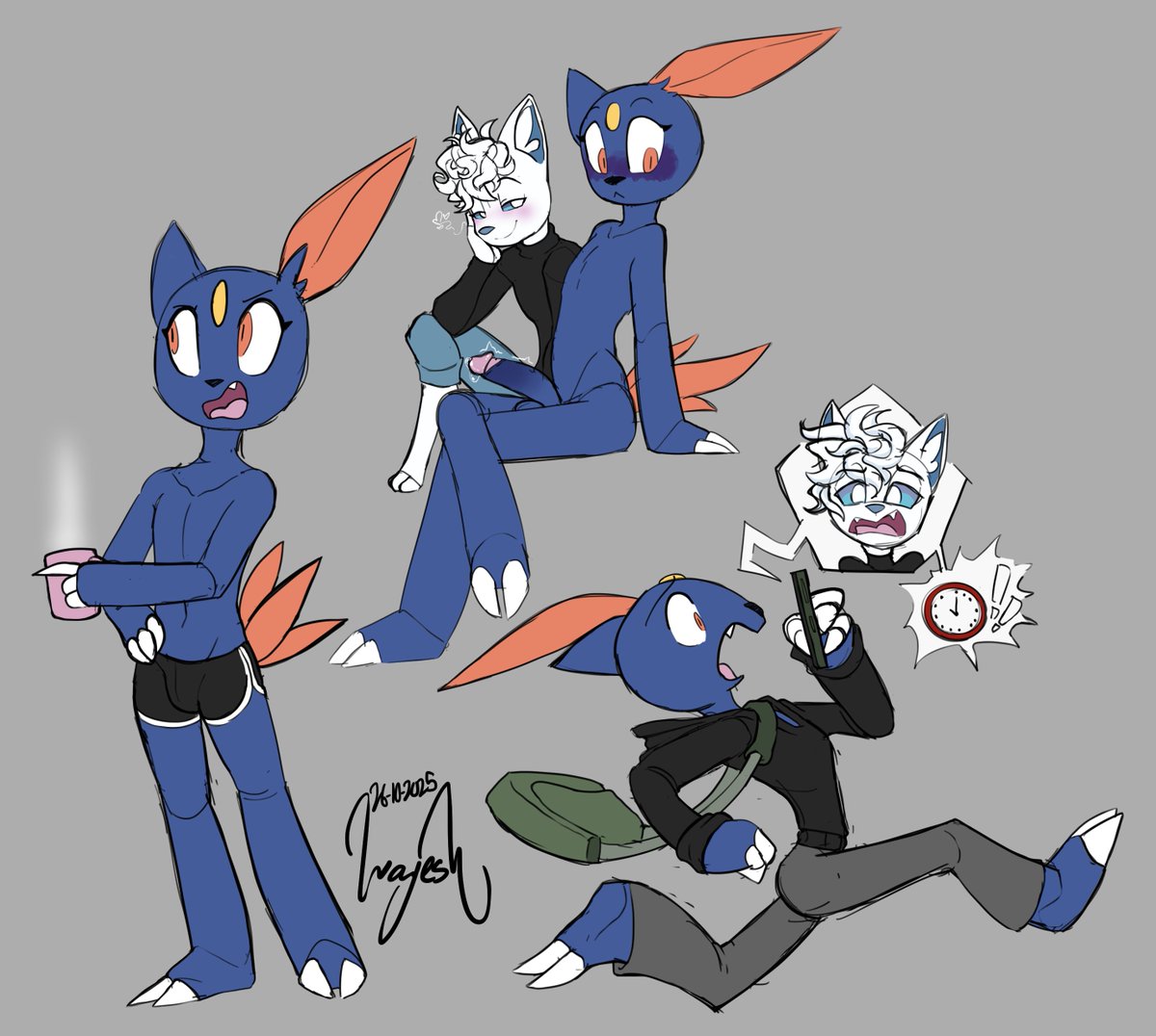 Very early on in my twitter art days, I had a cute Sneasel boy and Alolan Vulpix boy. Recently a friend reminded me of them and wanted to see them again.

Need to pick a name for them.
They do look nicer and cuter in colour. 💙🤍