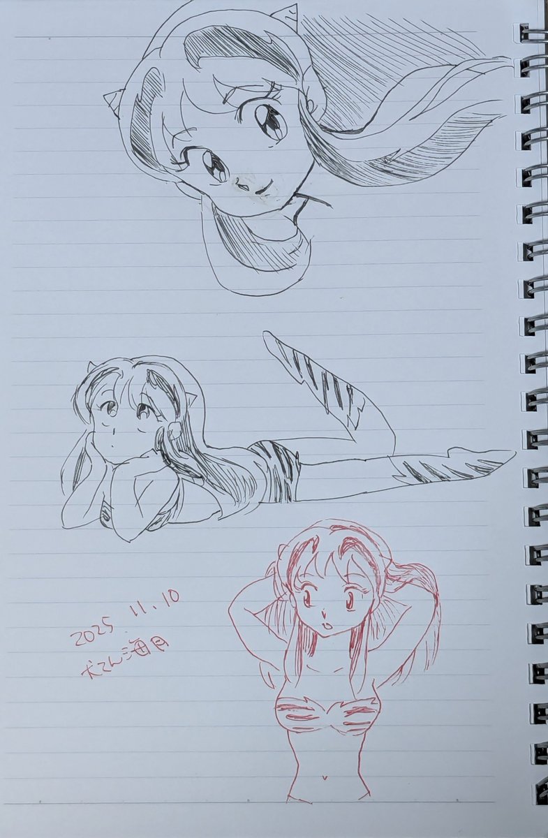 落書きですがラムちゃんです
ボールペン