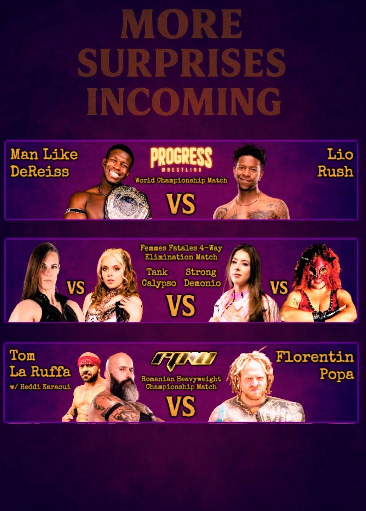 The #RPWDesiringProgress card’s shaping up in style! 💥 Champions, legends, femme fatales and a Main Event FOR THE AGES with <a href="/ThisIs_Progress/">PROGRESS Wrestling</a> World Championship at stake. 🇷🇴

Biggest Show of 2025 in Romania LFG.

🗓 November 22 – Clujana Festa

🎟 Tickets: entertix.ro/evenimente/325…