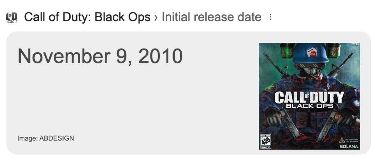 Black Ops came out 15 years ago today…

time flies 😫