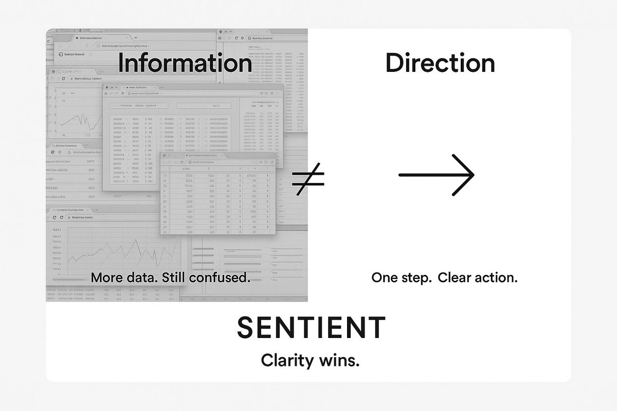 YieldAlphaX's tweet photo. You don’t need more data. You need direction.
Most AI gives you information. SENTIENT gives you decisions.
Being busy isn’t progress. Knowing the next step is.
Clarity > speed.
🚀 SENTIENT
@SentientAGI #SENTIENT #SentientAGI #ThinkWithSENTIENT
#DecisionIntelligence #OutcomeDriven https://t.co/iVb50SNI8p