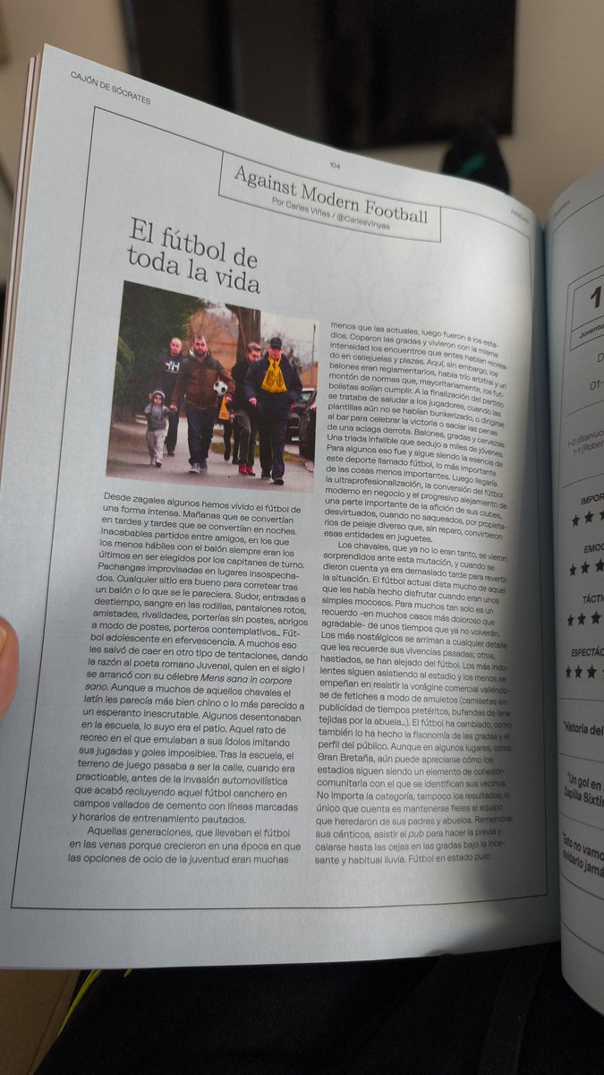 Cuánta razón <a href="/CarlesVinyas/">Carles Viñas</a> . El fútbol de hoy en día ya no es lo que era. Menos mal que nos queda <a href="/RevistaPanenka/">Panenka</a>