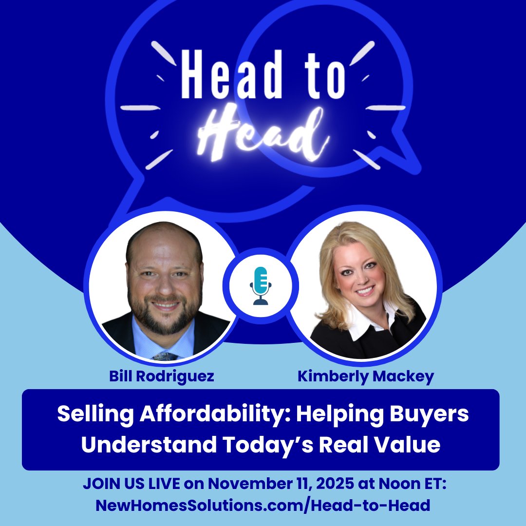 Break through the noise and the fear to help your buyers understand today's opportunities. Join us LIVE on Tuesday to get your specific questions answered. Register at Newhomessolutions.com/head-to-head