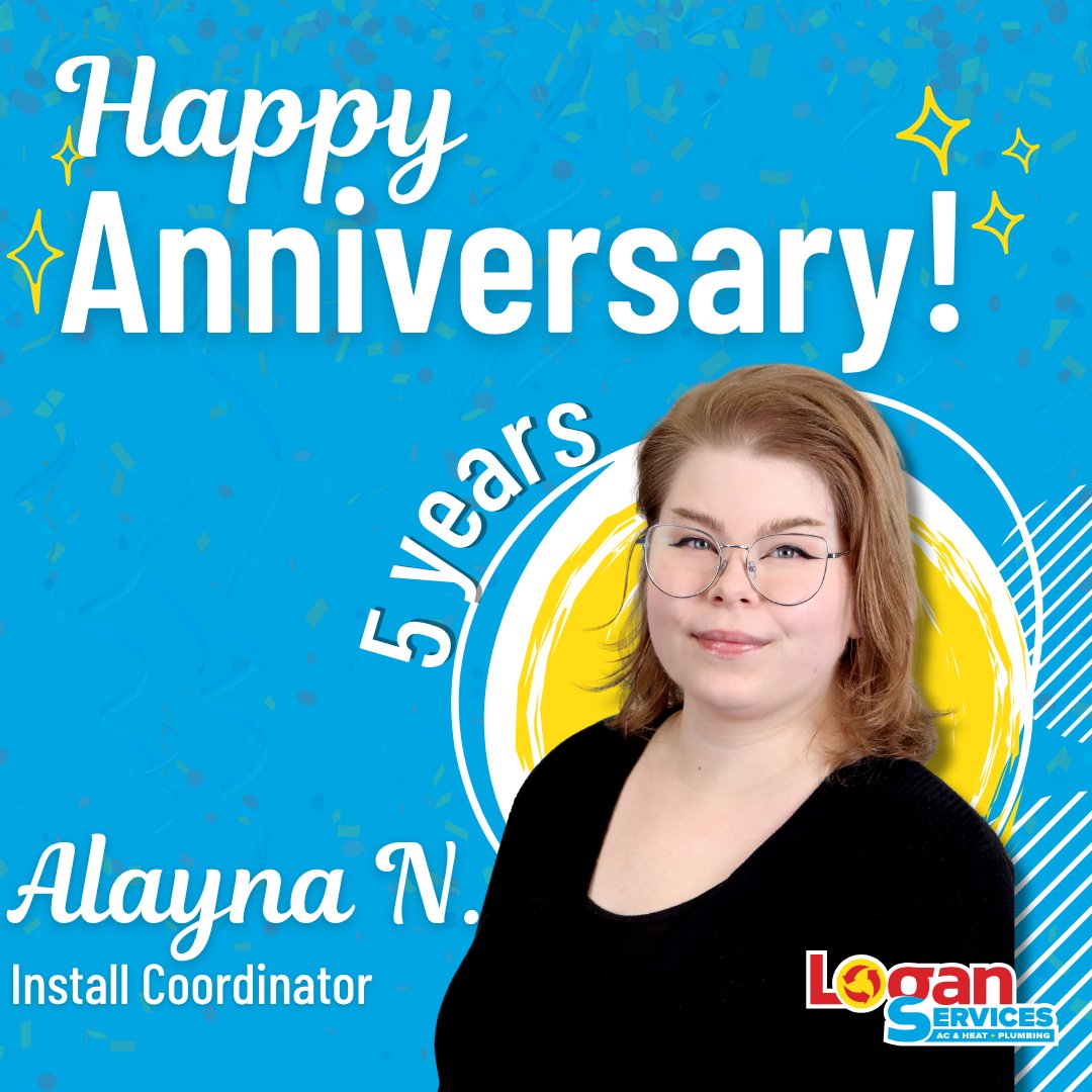 Happy Anniversary, Alayna! 🎊 
One of our Install Coordinators is celebrating 5 years with Logan Services. Alayna works in our Columbus office, making sure customers in the CBUS area are efficiently scheduled and taken care of throughout their installation process. Thank you for