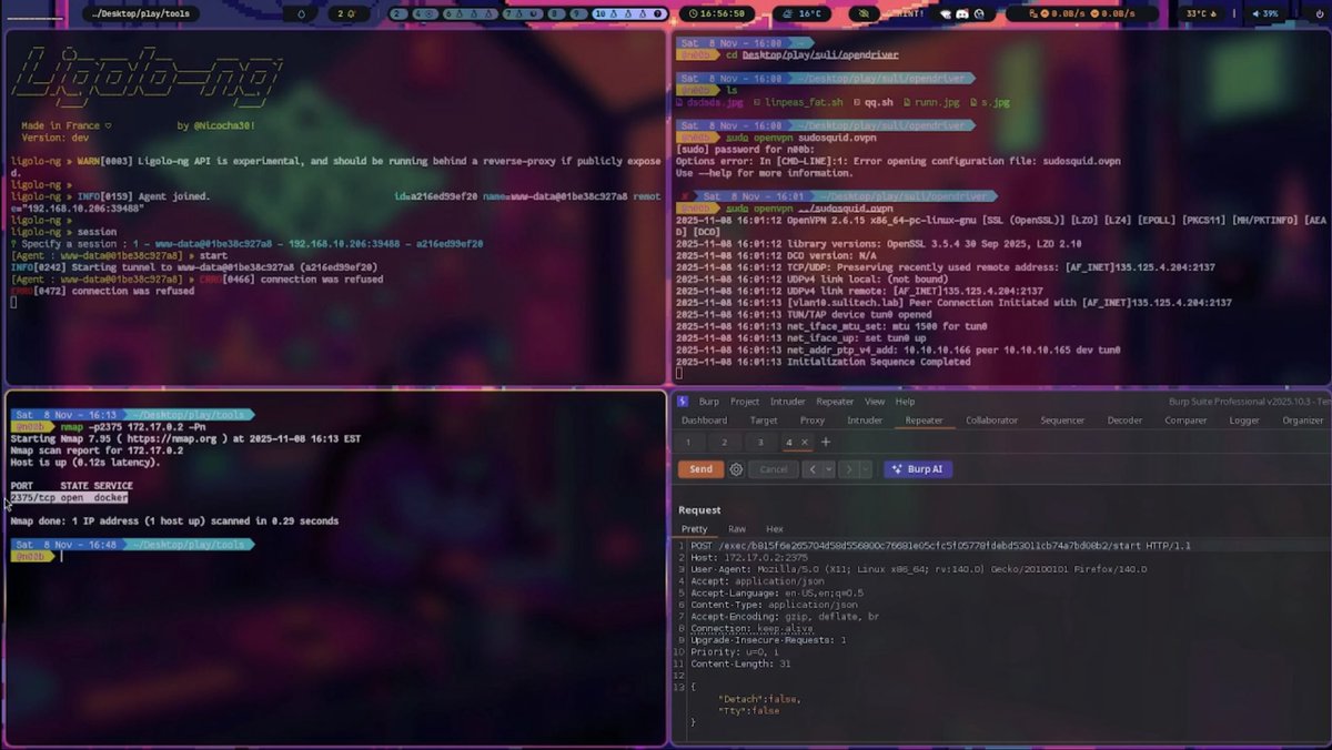 شرح بخصوص 
Privilege escalation Docker 
الاغلب ضاع فيه شوي بالمسابقه وحبيت اشرحه 🙏🏻

youtu.be/PVWa2jljBKs?si…