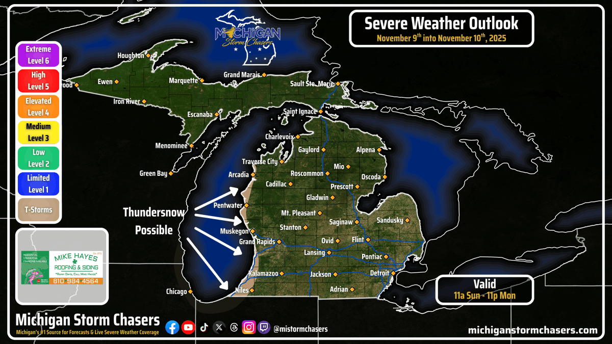 In addition to the lake effect snow, a couple of rumbles of thunder and ...
