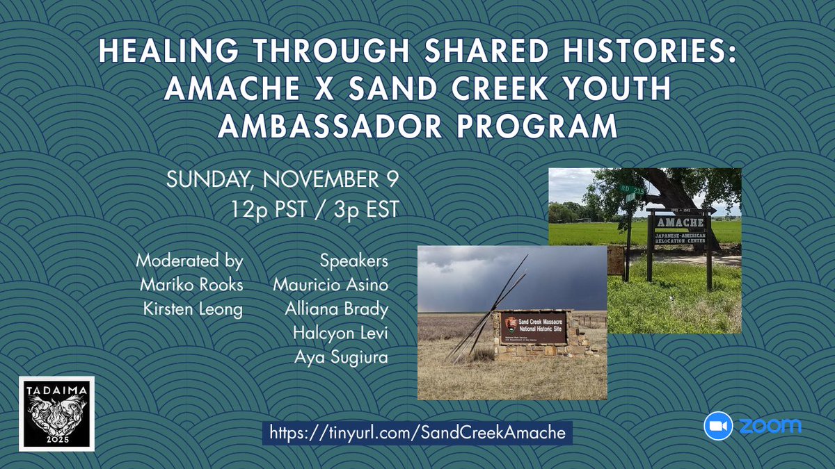 JAMPilgrimages's tweet image. Happening TODAY, November 9
#japaneseamerican #tadaima #virtualpilgrimage #jampilgrimages #jamp #sandcreek #amache #gilariver #forcedassemblycenters