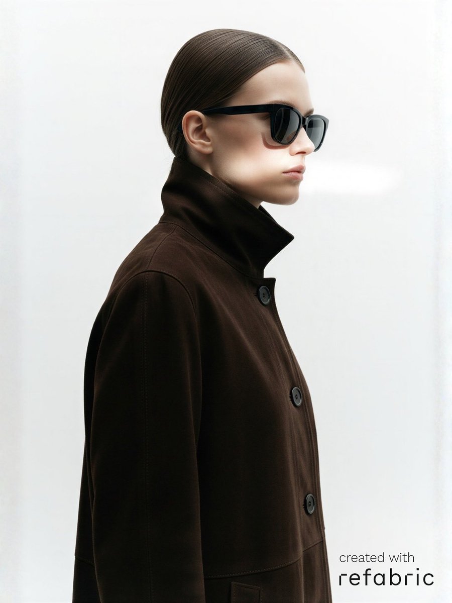 RefabricAI's tweet image. Matte, muted, and masterfully cut, suede takes center stage this season in quiet browns and soft olives. Each silhouette carries the balance of softness and structure 🤎

#refabric #refabricai #fashionai #aidesign