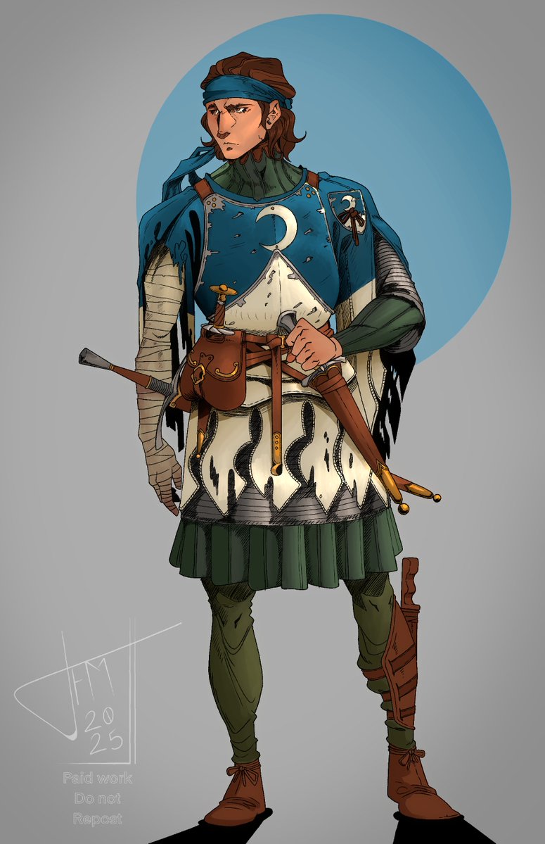 ArtsGauthier's tweet image. New bit of exchange art with @D042Spartan 

here’s Cenric, second of three protags for his home grown fantasy story!

cheers!

#digitalart #fantasy #procreateart #characterdesign