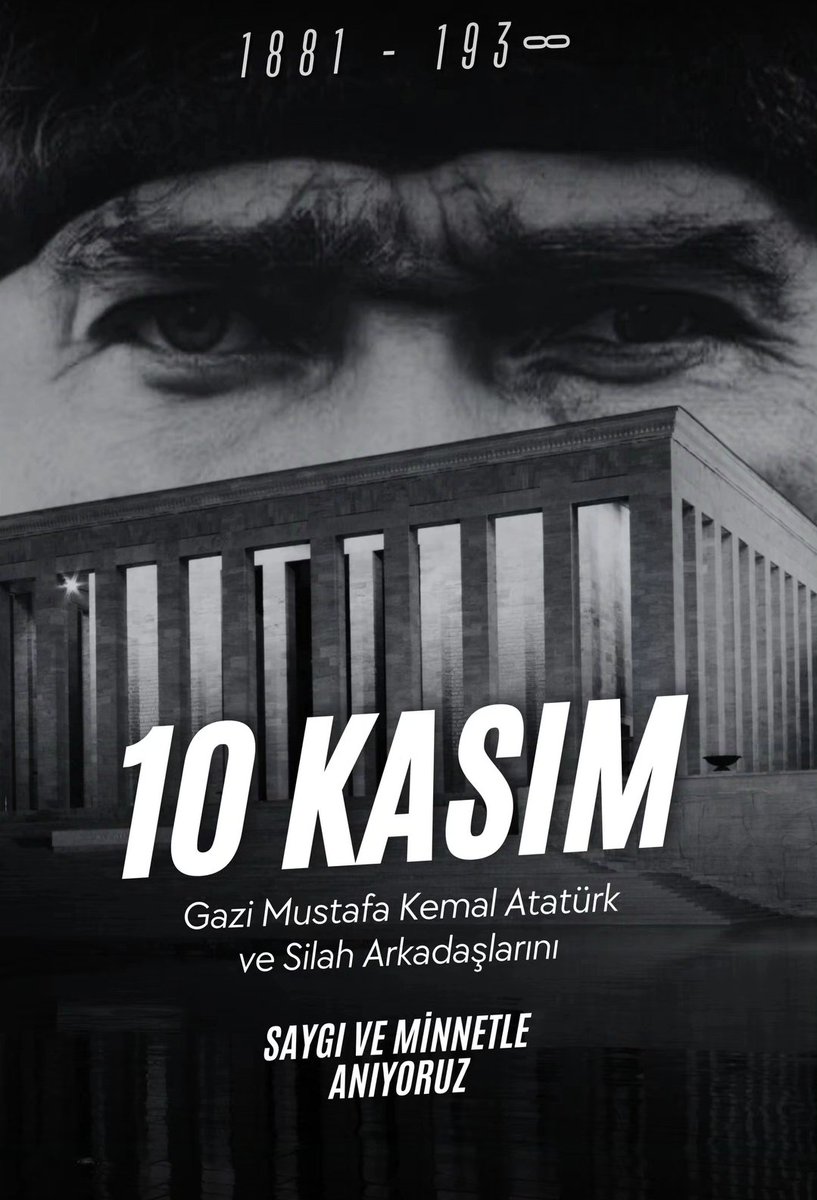 Gazi Mustafa Kemal Atatürk ve Silah Arkadaşlarını Saygı ve Minnetle Anıyoruz.
#10Kasım