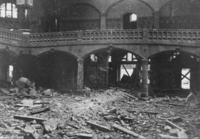 Kristallnacht – the Night of Broken Glass – took place on 9 November 1938 when the Nazis unleashed a series of pogroms throughout Germany, Austria, and Sudetenland in Czechoslovakia. More than 7,500 Jewish businesses, and hundreds of synagogues were destroyed. Almost 100 Jews