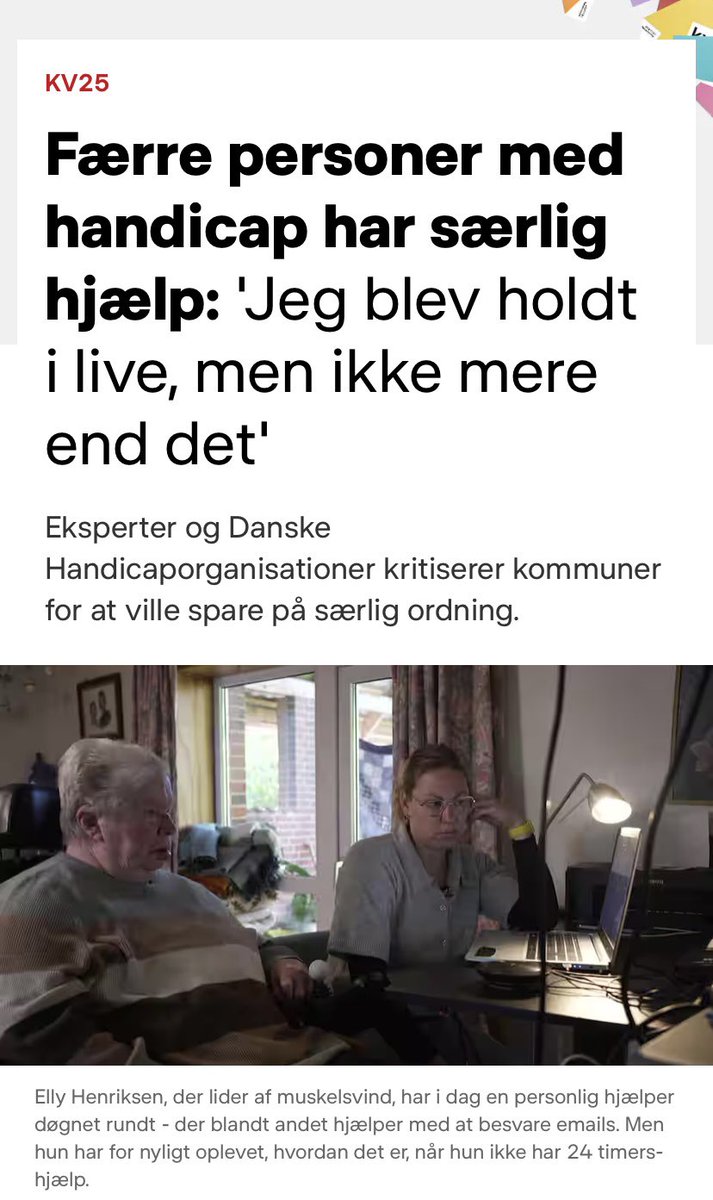 Kan du have et aktivt og værdigt liv, hvis du kun kan komme ud i samfundet 15 timer om måneden? Det er virkeligheden for flere med handicap end tidligere, da kommuner fratager eller afviser mere hjælp. 
#dkpol #enmillionstemmer <a href="/muskelsvindfond/">Muskelsvindfonden</a> 

dr.dk/nyheder/politi…
