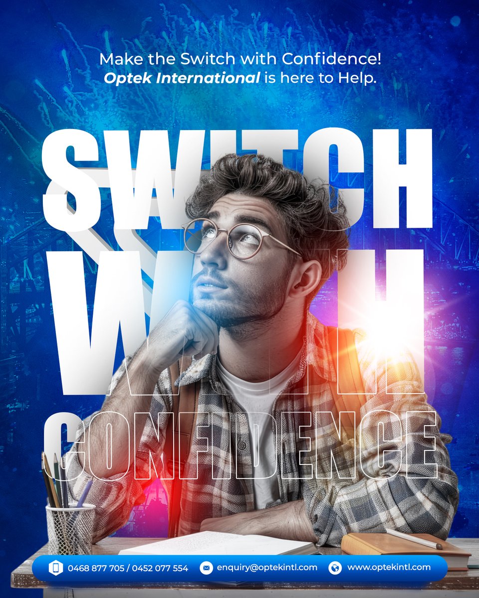 optekintl's tweet image. Feeling overwhelmed or that your current study path isn&apos;t right? Optek International will guide you through the process and seamlessly switching to the career path you deserve.

#CourseChange #StudentSupport #BetterOptions #StudyInAustralia #CareerGuidance #OptekInternational