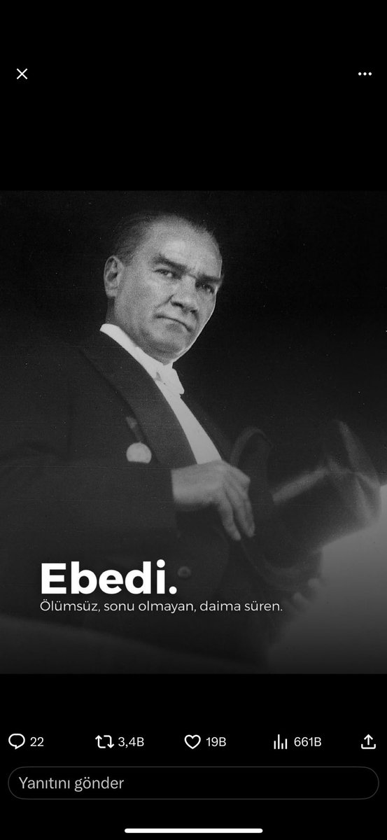 Sonsuza kadar ATAM.
Saygıyla,minnetle,özlemle…
#ATATÜRK #10kasım #TÜRKİYE