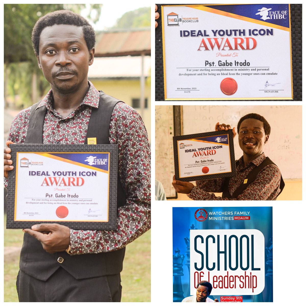 GabeItodo's tweet photo. IDEAL YOUTH ICON OF THE YEAR 

Thank you so much Treasure House Book Club for this motivation to do more for the youths of my generation.

My students at The School of Leadership joined me to receive this glamorous award in grand style. https://t.co/6KZMdcWFlT