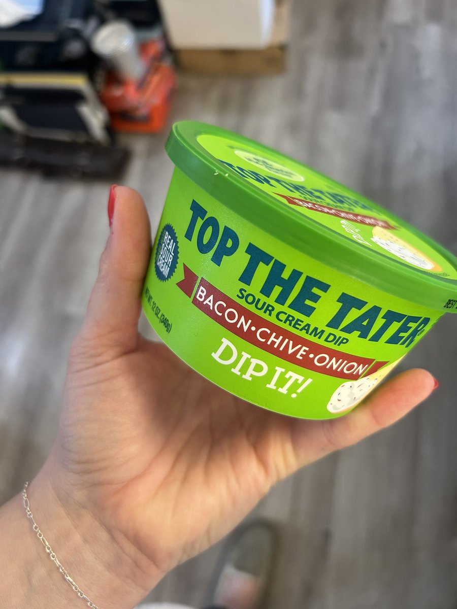Just went to the fridge for lunch. Saw this dip expiring tomorrow. (Can only get in USA) 
Guess lunch is chips &amp; dip 😝

I do NOT do expiry dates. Some things may be ok for a few days/weeks but it’s a hell no for me!